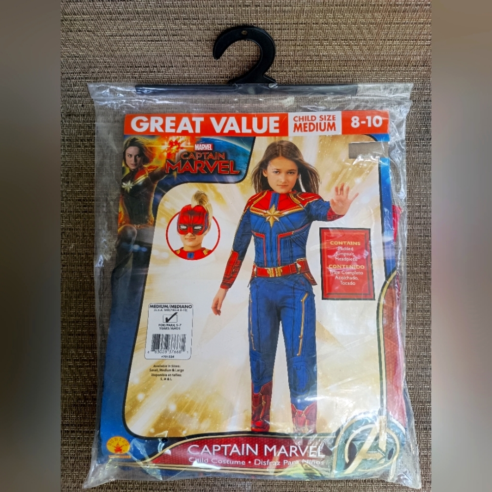 Child size medium 8-10 Captain Marvel Halloween costume.